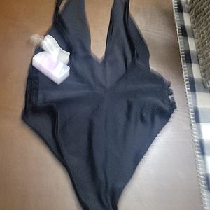 Black v neck swimsuit